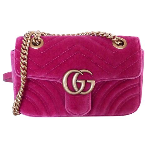 gucci pink bag velvet|Gucci velvet bag marmont.